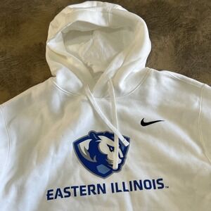 Nike Eastern Illinois Panthers Hoodie Men's Size M White Fleece Pullover